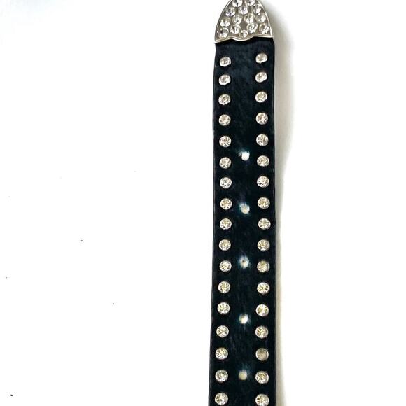 Vintage Y2K Black Rhinestone Bling Western Belt | BB Simmons Glam Rodeo Cowgirl - Picture 8 of 16